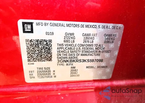 2019 Chevrolet Blazer Premier z USA, uszkodzony, nr VIN 3GNKBKRS3KS597098